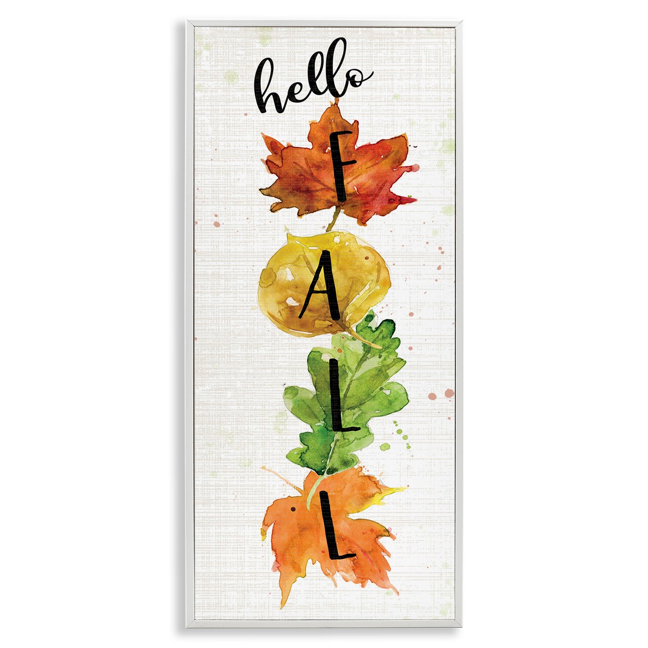 Stupell Industries Hello Fall Autumn Greeting Framed Giclee Art